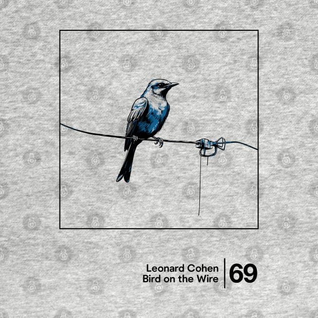 Bird On The Wire - Minimalist Graphic Design Artwork by saudade